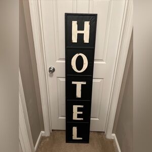 NEW Hotel Metal Sign 59" x 12" Farm Rustic Vertical Embossed RARE AirBNB MUST